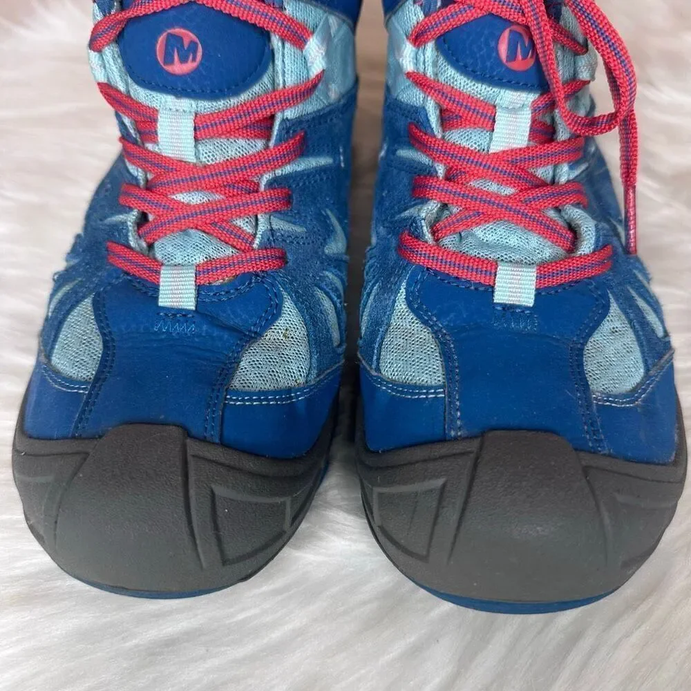 Merrell Waterproof Leather Capra Mid Hiking Boots Big Kid Size 6.5